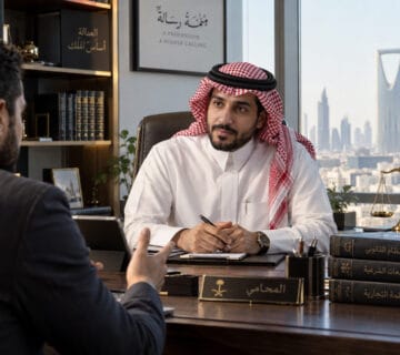 المحامي مشعل الشمري في جلسة استشارة قانونية يوضح معايير اختيار أفضل محامي في الرياض للنزاعات المعقدة