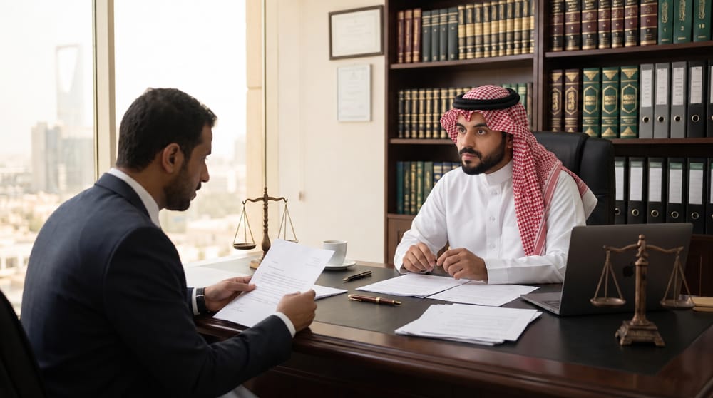 جلسة استشارة قانونية حول قضايا الفصل التعسفي والنزاعات العمالية المحامي مشعل الشمري بالرياض